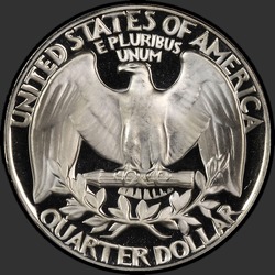 реверс 25¢ (квотер) 1969 "США - квартал / 1969 - S Доказ"