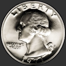 аверс 25¢ (квотер) 1971 "США - квартал / 1971 - S PROOF"