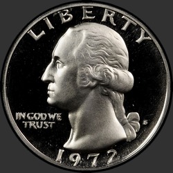 аверс 25¢ (quarter) 1972 "USA - kwartał / 1972 - S Dowód"