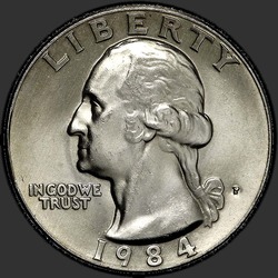 аверс 25¢ (quarter) 1984 "USA - Quarter / 1984 - P"