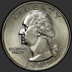аверс 25¢ (квотер) 1993 "USA - Quarter / 1993 - D"