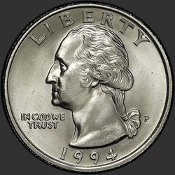 аверс 25¢ (quarter) 1994 "संयुक्त राज्य अमरीका - क्वार्टर / 1994 - पी"