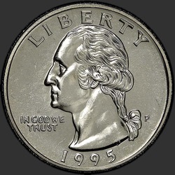 аверс 25¢ (квотер) 1995 "USA - Quarter / 1995 - P"