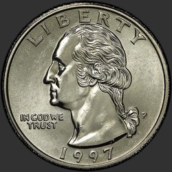 аверс 25¢ (квотер) 1997 "USA - Quarter / 1997 - P"