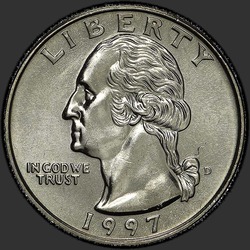 аверс 25¢ (quarter) 1997 "USA - kwartał / 1997 - D"