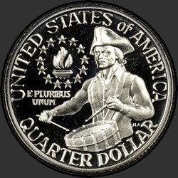 реверс 25¢ (quarter) 1976 "USA - kwartał / 1976 - { "_": "S Dowód"}"