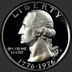 аверс 25¢ (quarter) 1976 "الولايات المتحدة الأمريكية - الربع / 1976 - { "_": "سيلفر العلاقات العامة"}"