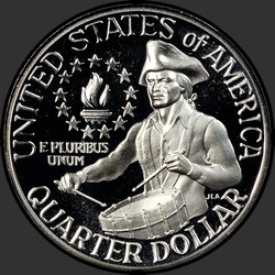 реверс 25¢ (quarter) 1976 "미국 - 분기 / 1976 - { "_": "실버 잠"}"