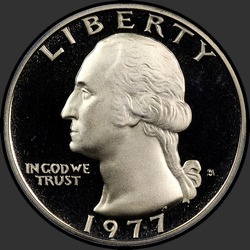 аверс 25¢ (quarter) 1977 "USA - kwartał / 1977 - S Dowód"
