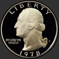 аверс 25¢ (quarter) 1978 "USA - kwartał / 1978 - S Dowód"