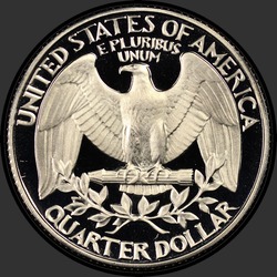 реверс 25¢ (quarter) 1982 "USA - kwartał / 1982 - S Dowód"