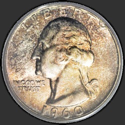 аверс 25¢ (quarter) 1960 "EUA - Trimestre / 1960 - P"