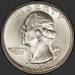 аверс 25¢ (квотер) 1962 "USA - Quarter / 1962 - D"