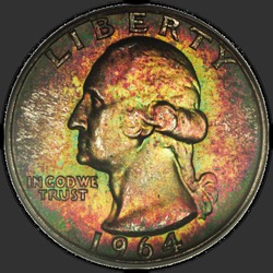аверс 25¢ (квотер) 1964 "USA - Quarter / 1964 - P"