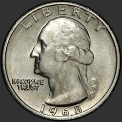 аверс 25¢ (квотер) 1968 "США - квартал / 1968 - P"