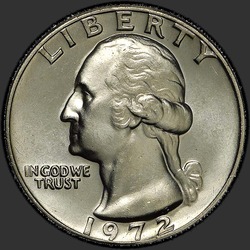 аверс 25¢ (quarter) 1972 "USA - Quarter / 1972 - P"