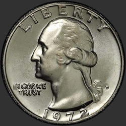 аверс 25¢ (квотер) 1972 "USA - Quarter / 1972 - D"