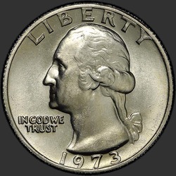 аверс 25¢ (квотер) 1973 "США - квартал / 1973 - P"