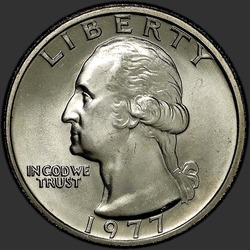 аверс 25¢ (quarter) 1977 "संयुक्त राज्य अमरीका - क्वार्टर / 1977 - पी"