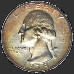 аверс 25¢ (quarter) 1938 "EUA - Trimestre / 1938 - Prova"