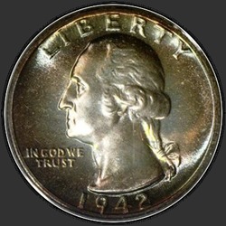аверс 25¢ (quarter) 1942 "USA - Quarter / 1942 - Důkaz"