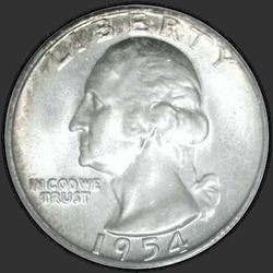 аверс 25¢ (quarter) 1954 "EUA - Trimestre / 1954 - D"