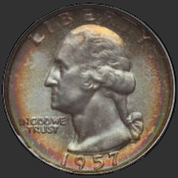 аверс 25¢ (quarter) 1957 "الولايات المتحدة الأمريكية - الربع / 1957 - D"
