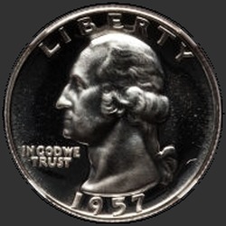 аверс 25¢ (quarter) 1957 "EUA - Trimestre / 1957 - Prova"