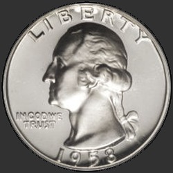 аверс 25¢ (quarter) 1958 "USA  - クォーター/ 1958  - プルーフ"