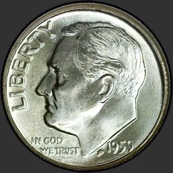 аверс 10¢ (dime) 1959 "USA - Dime / 1959 - D"