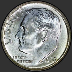 аверс 10¢ (dime) 1960 "EUA - Dime / 1960 - D"