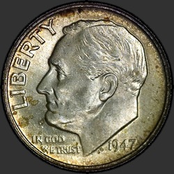 аверс 10¢ (dime) 1947 "ABD - Dime / 1947 - P"