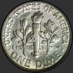 реверс 10¢ (dime) 1947 "USA  - ダイム/ 1947  -  D"
