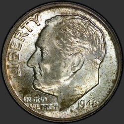 аверс 10¢ (dime) 1948 "EUA - Dime / 1948 - P"