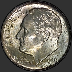 аверс 10¢ (дайм) 1948 "USA - Dime / 1948 - D"