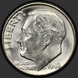 аверс 10¢ (dime) 1949 "미국 - 다임 / 1949 - P"