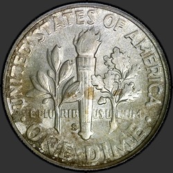 реверс 10¢ (dime) 1949 "USA  - ダイム/ 1949  -  S"
