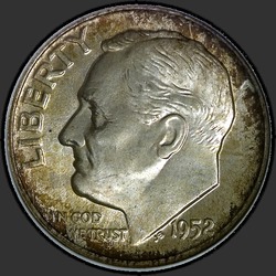аверс 10¢ (dime) 1952 "EUA - Dime / 1952 - D"