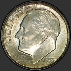 аверс 10¢ (dime) 1953 "EUA - Dime / 1953 - D"