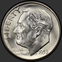 аверс 10¢ (dime) 1953 "USA - Dime / 1953 - S"