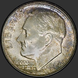 аверс 10¢ (dime) 1954 "미국 - 다임 / 1954 - P"