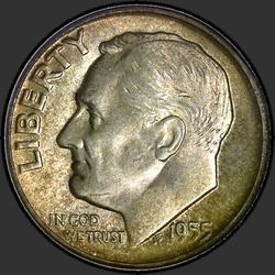 аверс 10¢ (dime) 1955 "USA  - ダイム/ 1955  -  P"
