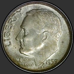 аверс 10¢ (dime) 1955 "USA  - ダイム/ 1955  -  S"