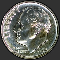 аверс 10¢ (dime) 1952 "USA - Dime / 1952 - Dowód"