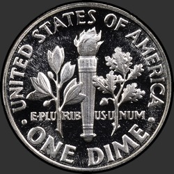 реверс 10¢ (dime) 1957 "EUA - Dime / 1957 - Prova"