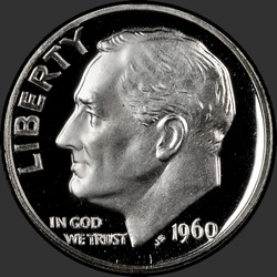аверс 10¢ (dime) 1960 "USA - Dime / 1960 - Dowód"