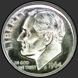 аверс 10¢ (dime) 1964 "EUA - Dime / 1964 - Prova"