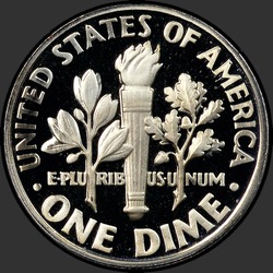 реверс 10¢ (dime) 1969 "EUA - Dime / 1969 - S Proof"
