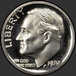 аверс 10¢ (дайм) 1970 "USA - Dime / 1970 - Proof"