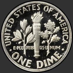 реверс 10¢ (dime) 1970 "EUA - Dime / 1970 - Prova"